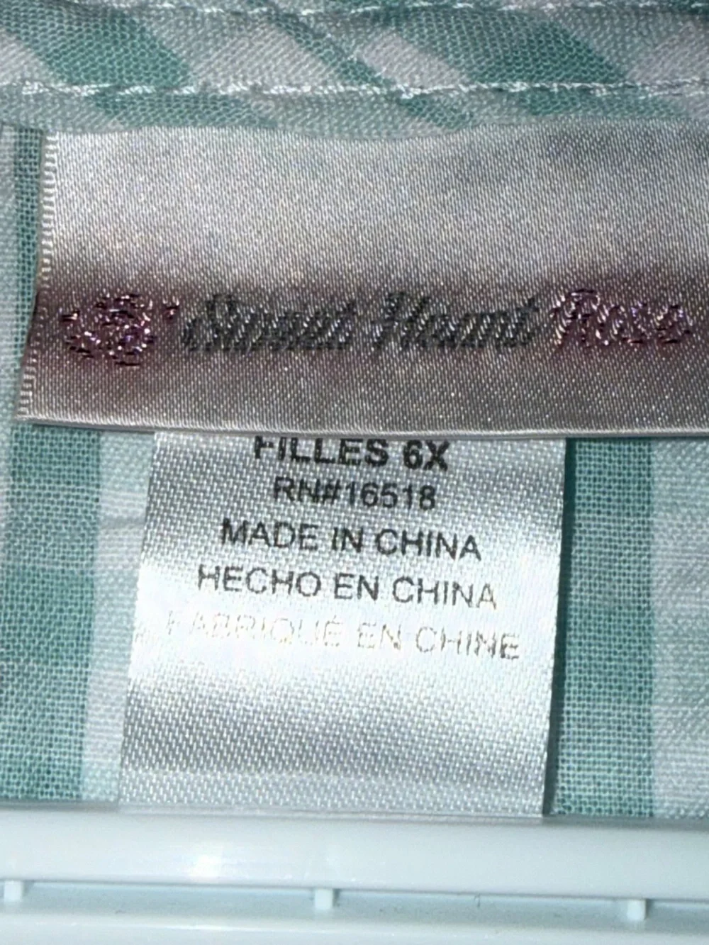 Sweet Heart Rose Mint Green & White Gingham Hooded Zip Jacket Size 6x